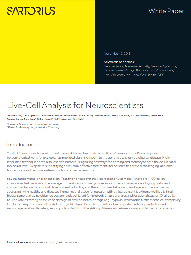 Live-Cell Analysis for Neuroscientists