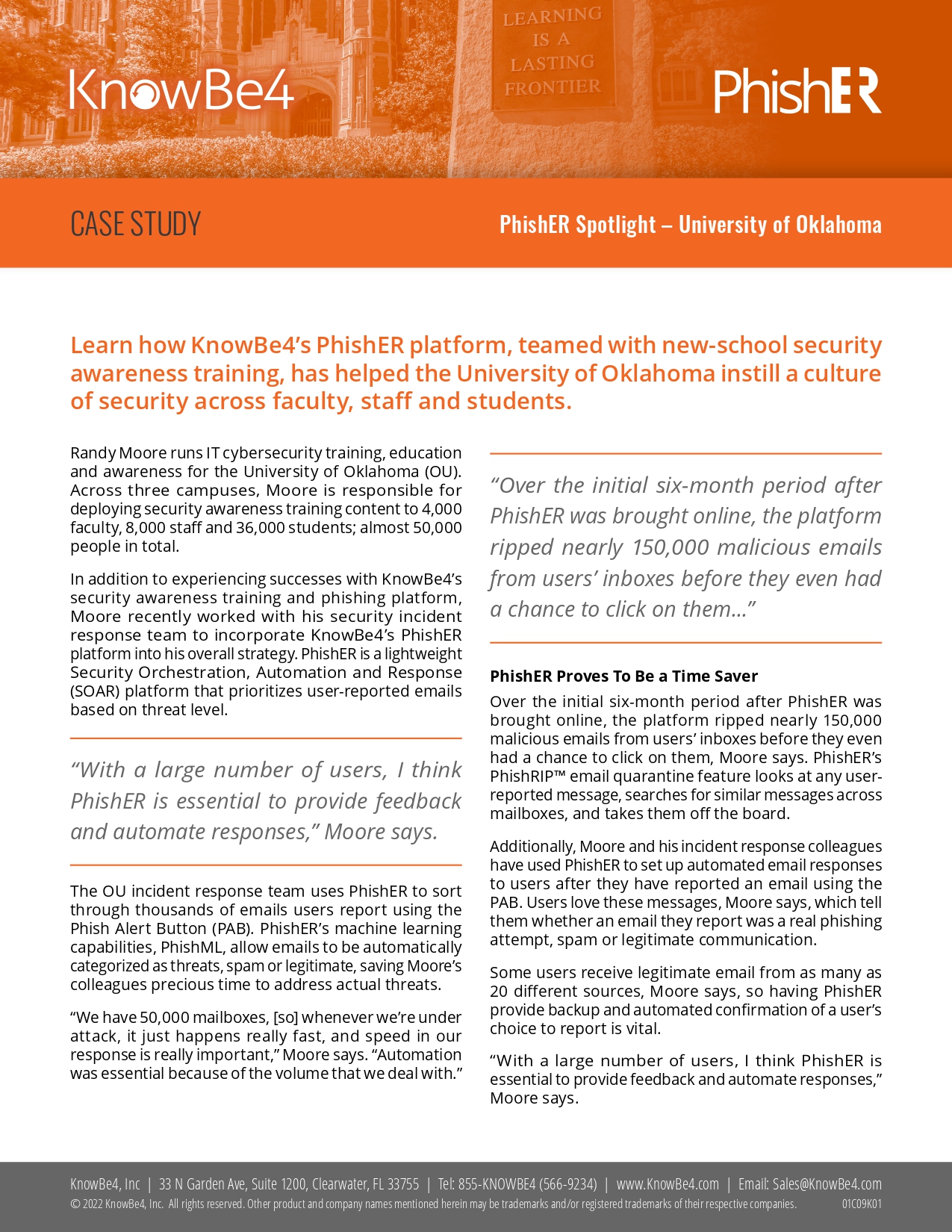 PhishER Case Study – University of Oklahoma