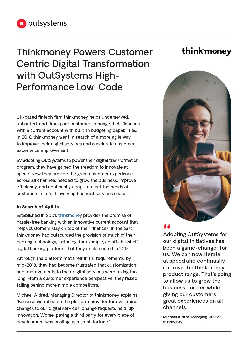 Thinkmoney Powers Customer‑Centric Digital Transformation with OutSystems High‑Performance Low‑Code