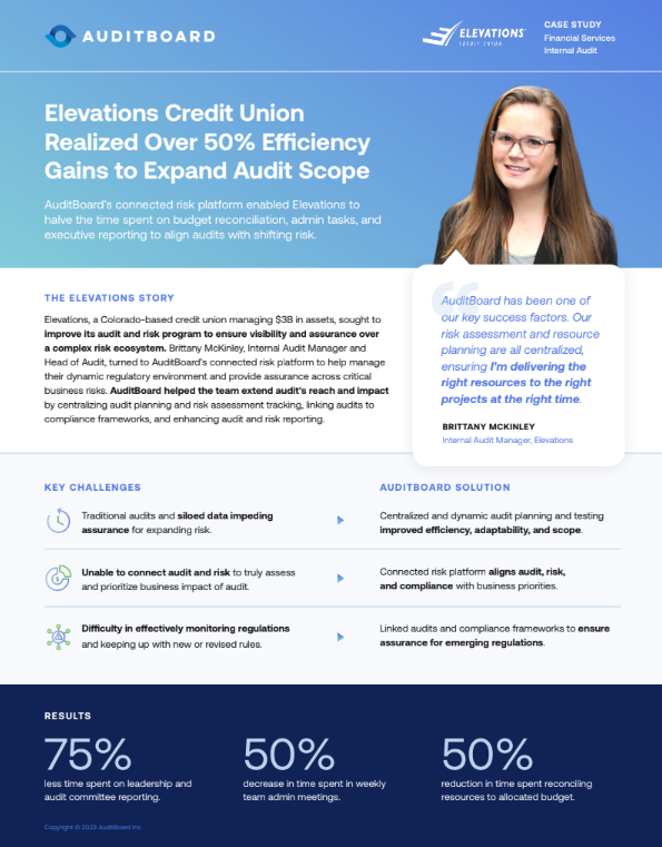 The Elevations Story: How This Credit Union Halved Time Spent on Audit Admin and Reporting