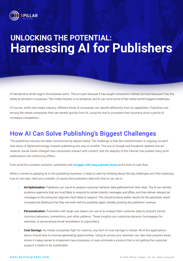 Unlocking the Potential: Harnessing AI for Publishers