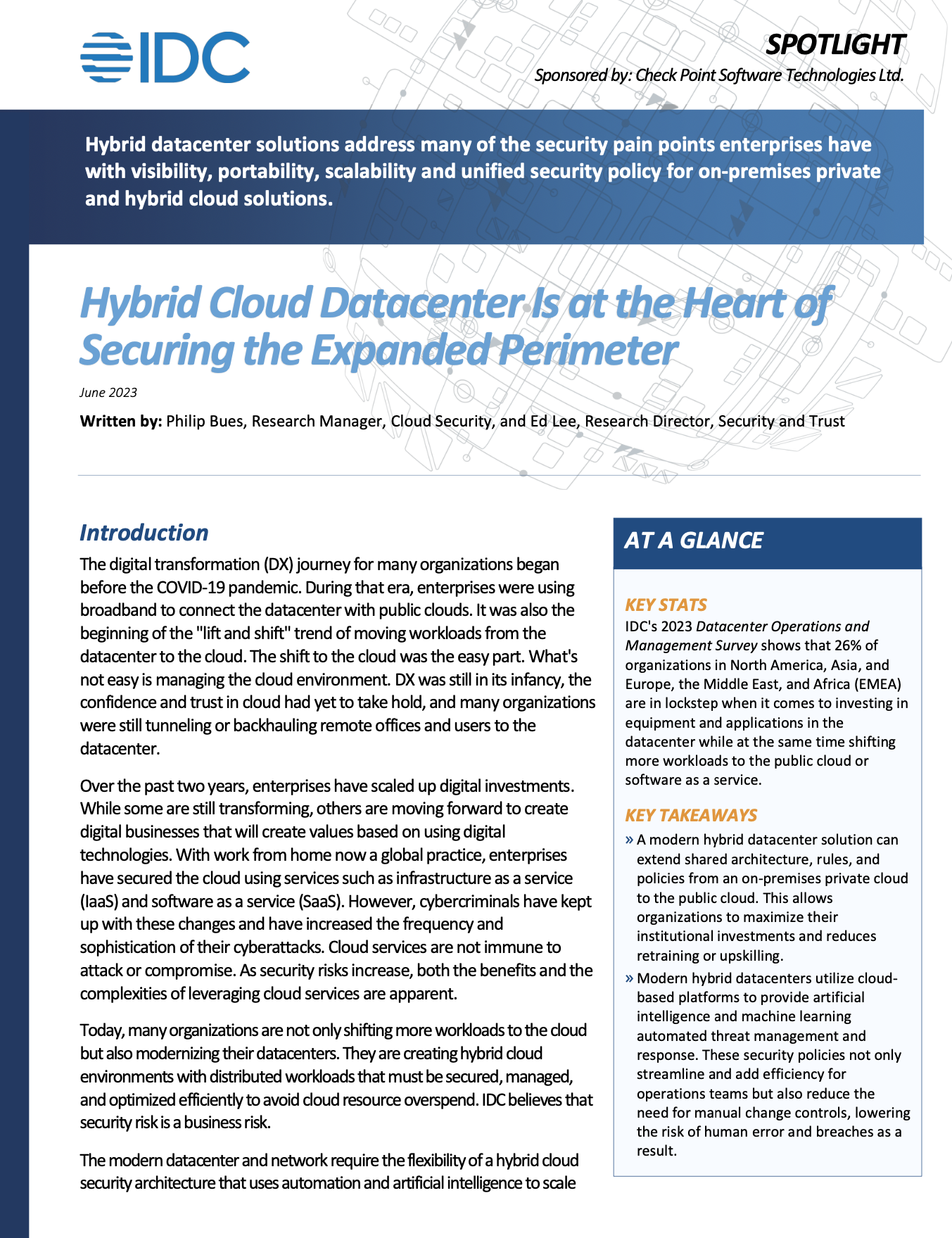 Hybrid Cloud Datacenter Is at the Heart of Securing the Expanded Perimeter