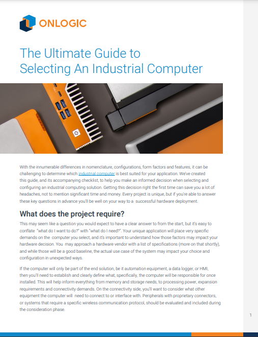 The Ultimate Guide to Selecting An Industrial Computer