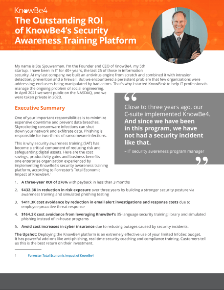 The Outstanding ROI оf KnowBe4’s Security Awareness Training Platform