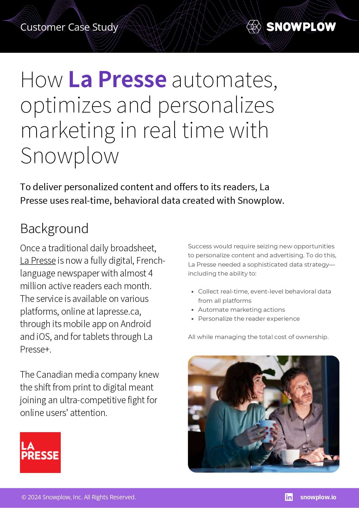 How La Presse automates, optimizes and personalizes marketing in real time with Snowplow and AWS