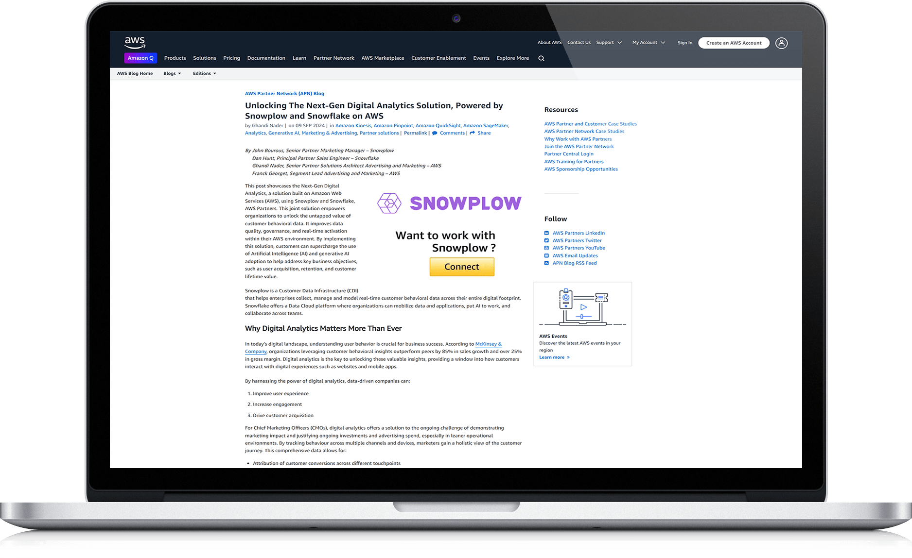 Unlocking The Next-Gen Digital Analytics Solution, Powered by Snowplow and Snowflake on AWS