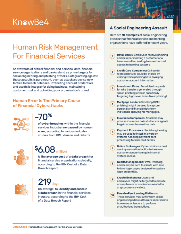Human Risk Management for Financial Services