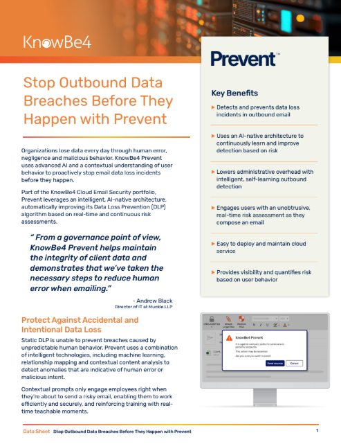 Stop Outbound Data Breaches Before They Happen with Prevent