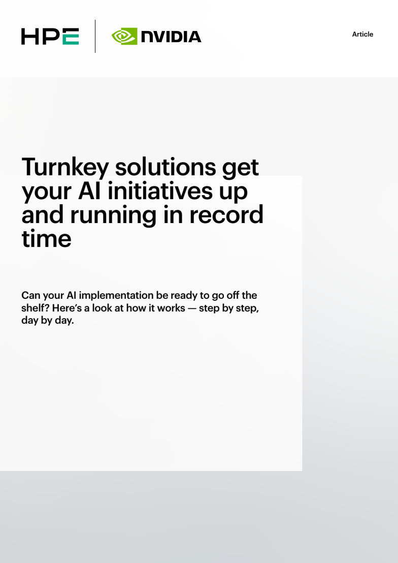 Turnkey solutions get your AI initiatives up and running in record time