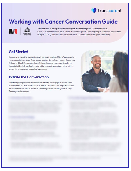 Working with Cancer Conversation Guide